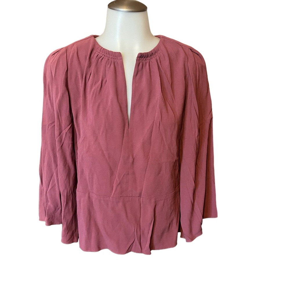 LN Maiyet Anthropologie blouse top shirt pink mauve evening day 36 2 4 small